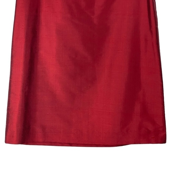 BROOKS BROTHERS RED 100% SILK KNEE LENGTH HOLIDAY SKIRT - Picture 6 of 11